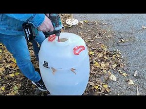I built a leaf collector and crusher that works with a wire on paint mixing paddle on power drill!