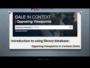 Introduction to using Opposing Viewpoints, a library database