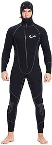Wetsuits Men's Ultra Stretch 7Mm Neoprene Wetsuit, Winter Warm Front Zip Full Body Diving Suit for Snorkeling Scuba Diving Swimming Surfing