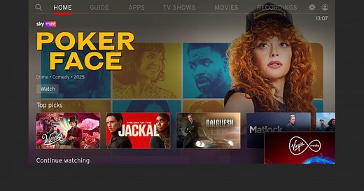 Your Personal Home screen on Virgin TV 360