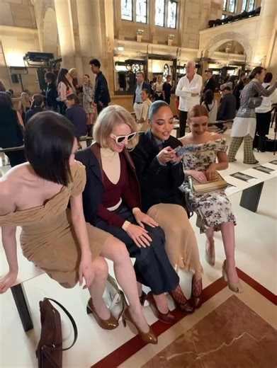 TORY BURCH on Instagram: "The peep toe is back — Emma, Ciara and Tessa agree. Our sculptural pump reimagines the retro silhouette with a twisted heel and asymmetrical cut-out. #ToryBurchFW25 #ToryBurch #NYFW"