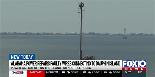 Alabama Power does open water repair on Dauphin Island
