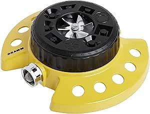Dramm ColorStorm 9-Pattern Premium Turret Sprinkler With Heavy Duty Metal Base - Yellow #15023