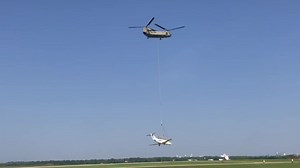 48K views · 1.3K reactions | Chinook helicopter lifts a T-1A Jayhawk from Enid Woodring Regional Airport to Vance Air Force Base Monday morning. | Enid News & Eagle | Facebook