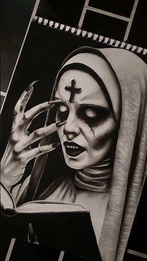 Charcoal Horror Art ✨ #artistradhey #shortvideo #short