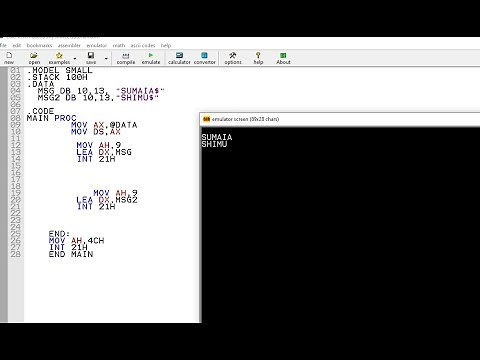 How to show a message in Assembly language.