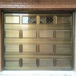 [Hot Item] Residential Modern Remote Control Glass Inserted Sectional Aluminum Panel Garage Doors with Windows