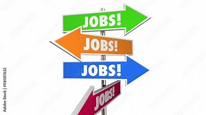 Jobs Careers Open Positions Hiring Signs Words 3d Animation