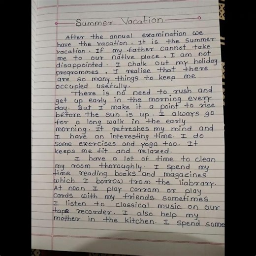 Summer Vacation Essay Simple and easy |How I Spent My Vacation Essay #essay #essaywriting