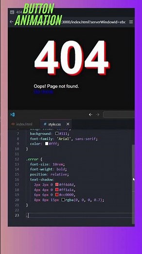 How to create simple 404 page in html css #html #css #coding #webdesign #frontendcourse #programming