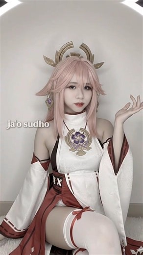 aku jadi cewek indonesia yang cosplay Yae Miko 🤭 #fakeface #ai