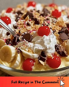 76K views · 770 reactions | Banana Split Fluff Ingredients: 1 (3.4 ounce) box instant banana pudding 1 (40 ounce) can crushed pineapple in juice, undrained 1 (8 ounce) tub Cool Whip, thawed 3 large ripe bananas, sliced ......  Full Recipe in Coʍmеոτ  | Food and drink | Facebook