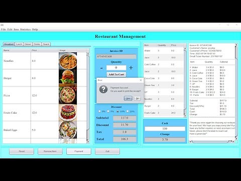 Restaurant Management System in Java | Netbeans | MySql