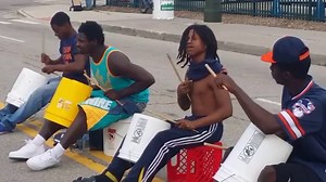 798K views · 25K reactions | Such precision and skill  Bucket drum goals   Filmed on the streets of Detroit, just outside Comerica Park Via De Andre McGhee | African Drumming | Facebook