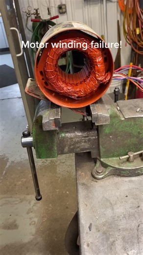 This is what happens when you run a shorted winding with no overload protection. #fail #3phase #electricmotor #horsepower #electrical #fypシ