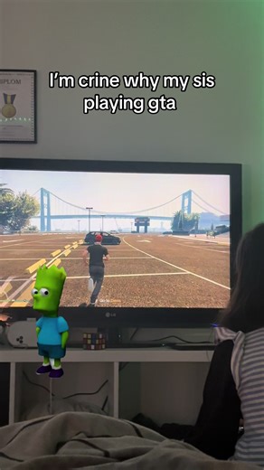 She managed to drive a car tf #gta5 #gtaonline #ps5 #sister #fyp