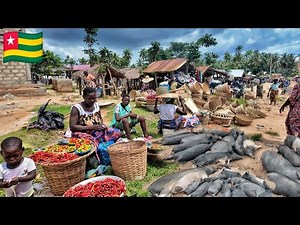 Largest Rural village market day in Aklakou Togo west Africa 🌍