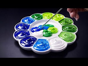 How to Mix Beautiful Blue & Green Shades - Satisfying Color Mixing✨