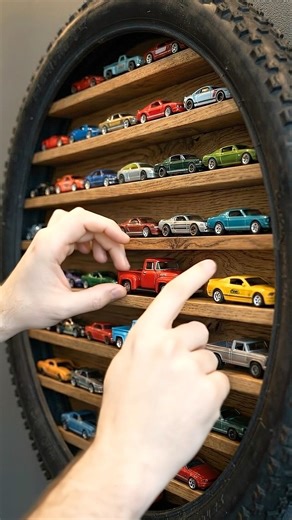 DIY LED Tire Car Display Shelf , Hot Wheels Storage