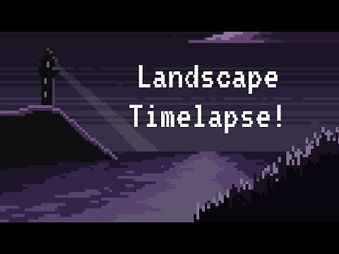 Pixel Art Lighthouse Landscape Timelapse (Pixelorama v0.6)