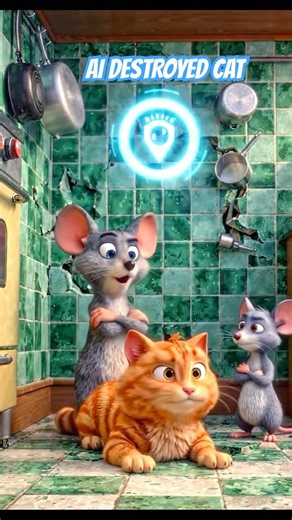 Smart Mouse Outsmarts Cat Using AI 😂 (Epic Fail) #viralshorts #funnyanimals #catfails