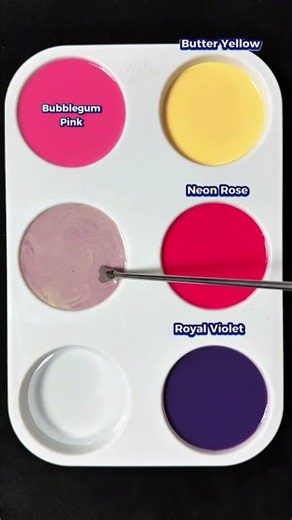 Butter Yellow + Neon Rose + Royal Violet #mixing #mixingcolors
