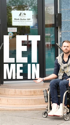 LET ME IN: Mark Butler’s Office Isn’t Accessible I went to meet Federal Disability Minister Mark Butler but I couldn’t get through the front door. There were stairs, no doorbell, and the only way in was through a back roller door. If the Disability Minister’s own office isn’t accessible, what does that say about inclusion in Australia? #Accessibility #Inclusion #DisabilityRights #AccessMatters #Australia | Shane Hryhorec