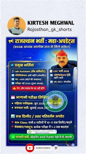 lab assistant or ldc exam notification #gk #shortvideo #kirteshmeghwal #ldc2024 #labassistantvacancy