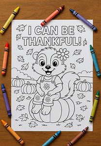 Thanksgiving Coloring Pages for Kids | Daisy Gives Thanks (instant Download) - Etsy