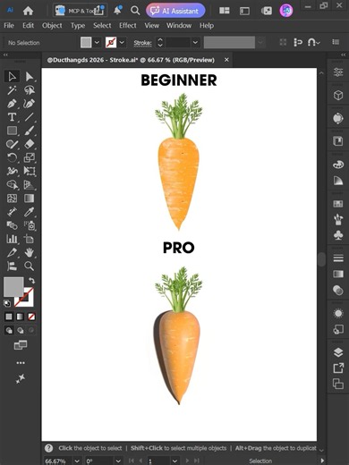 Adobe Illustrator 2026 Tips – How to Create a Hyper-Realistic 3D Carrot Like a Pro #ducthangds