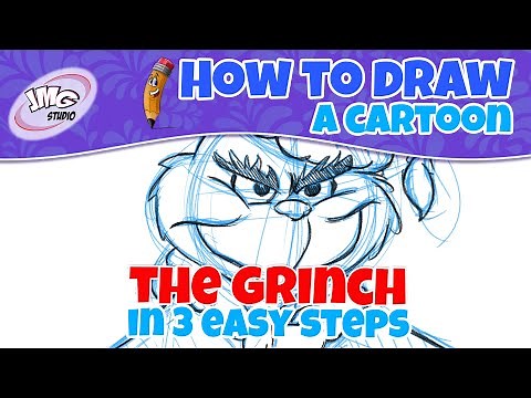 How to draw a cute cartoon grinch in 3 easy steps