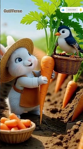 Tiny Rabbit Farmer 🥕🐰 | Mini World Morning Harvest #shorts #farmer #animals