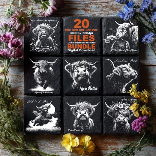 Highland Cow SVG Farm Life Quotes, Cutting Board Design, CNC Router Files - Etsy UK