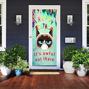 Doors are boring. Send a message with Grumpy Cat fabric door coverings from DoorFoto! There’s an option for every occasion and holiday! Get 25% off your order now with the promo code GRUMPY25. https://doorfoto.com/collections/grumpy-cat-door-cover | The Official Grumpy Cat