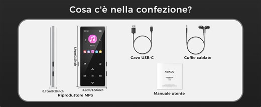 AGXOV D50 128GB Bluetooth 5.3 MP3 Player User Manual