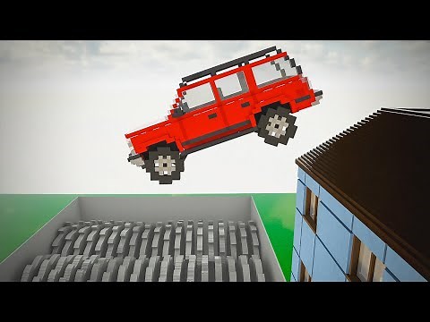 Cars Falls Off Building Into Giant Shredder | Teardown
