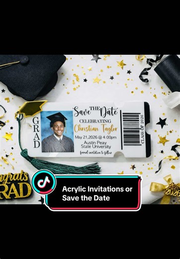 🎓2026 Senior Mom and Dad, Gradation is coming in HOT, check of this Acrylic Graduation Invitations and Save The Date #acrylicsign #2026graduate #senior #2026senior #keepsake #graduationinvitations #gradkeepsake #seniormom #partyfavors #acrylicsignage #acrylicsignage #graduationideas