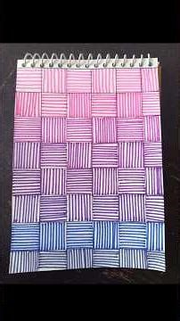 Satisfying Color Gradient Line Art ✍️✨Satisfying Stripe Pattern 💙💜💗 #doodleart #pattern #artprocess