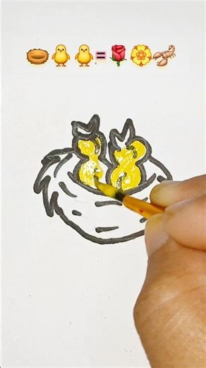 Easy drawing and colouring Nest. drawing, art #art #shorts #satisfying #trending