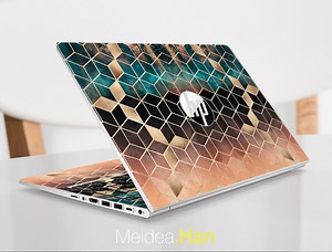 Handmade Gift Custom Laptop Skins Hp Notebook Decals Personalized Green Geometric Design for Spectre Envy Pavilion Victus Omen Elite Probook - Etsy