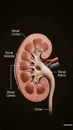 Inside the Human Kidney: A Cross-Sectional View | 3D Anatomy #3dmodel #meded #anatomy