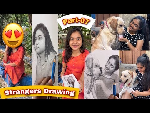 Drawing stranger very realistically | Part-7 (Reactions 😍) Drawing prank with strangers