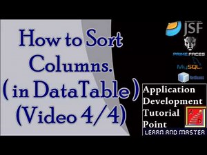 JSF Tutorials for beginners -Apply Sort feature on DataTable,custom and global-In DataTable Part 4/4