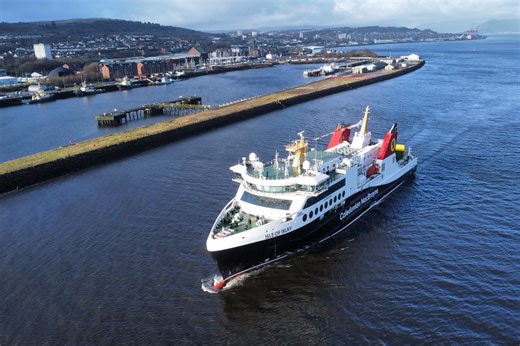 CalMac's newest ferry Isle of Islay arrives on the Clyde