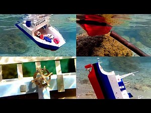 Cardboard ship sinking, ferry ship hit a pipe underwater and sank