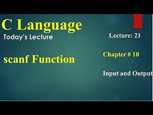 Computer 2nd Year chapter no 10 Lecture 21 scanf Function