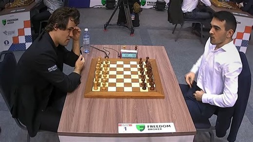 3.3K views · 110 reactions | Magnus Carlsen high class positional game against the talented Armenian Haik Martirosyan GM Magnus Carlsen vs GM Haik Martirosyan FIDE World Blitz Championship 2022 I Round 13 | ChessFam | Facebook