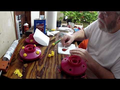 Installing Hummingbird Feeder Bee Guards