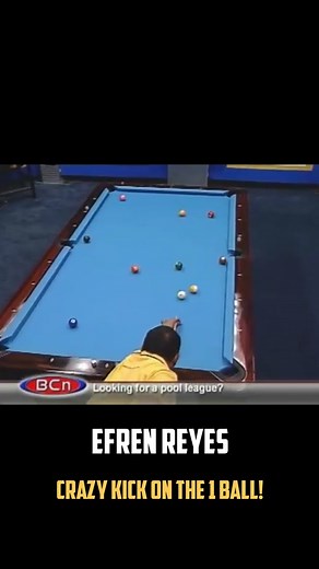 Amazing Bank Shot by Efren Reyes in Billiards Tournament