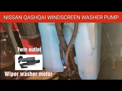 How to Change a Faulty Windscreen Washer Jet Pump on Nissan Qashqai. Nissan Windscreen Washer Motor.